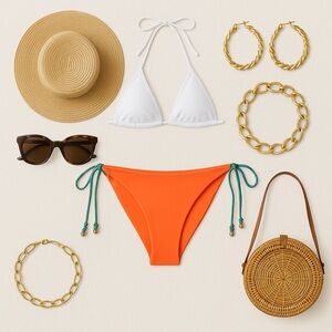 KOOEY by Scherri-Lee Australia Miss You Bikini Bottom NWOT Orange XS